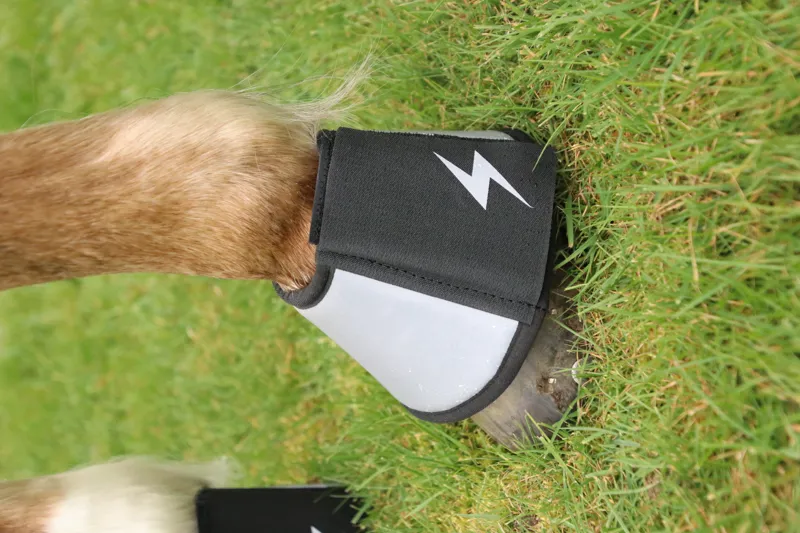 Hy Equestrian Silva Flash Over Reach Boots - Reflective Silver/Black-3